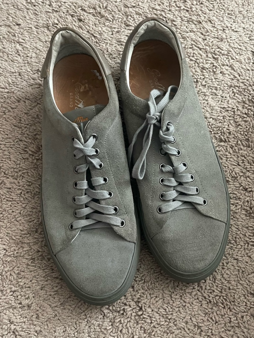 Good Man Brand Men's Gray Suede Low-Top Sneakers size 11